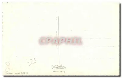 Arranjo de rosas — estatueta de mulher nuá — editor André Godin, Gloce 843 — Verso