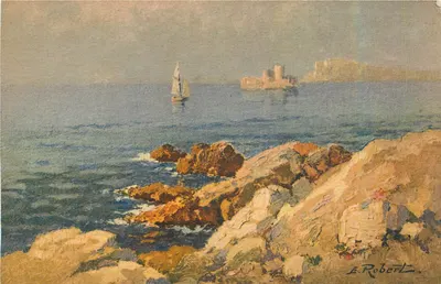Vista do mar com vela — E. Robert — STF No. 32