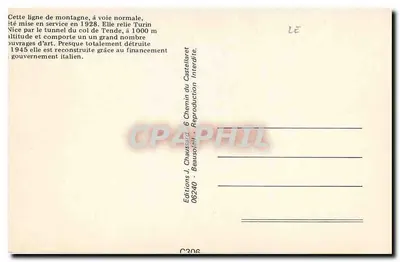 Linha Nice - Coni - Corrente do tablier do Ponte de Saorge — Edições J. Chaussois & Chemin du Castellaret — Verso
