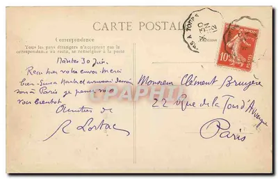 NANTES — O Castelo — A Entrada, vista tirada de voo — Coleção F. Chapeau, Nantes-6 emille — Verso