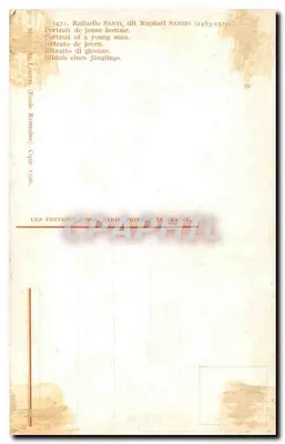 Ritratto di giovane uomo — Raffaello Santi detto Raffaello Santi (1483-1520) — Les Éditions Rommel, Parigi — Verso
