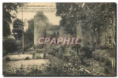 Castelo de entrada e Courtille do castelo-forte em Châteaubriant (Loire-Inférieure) — visão tirada sob Henri IV, após as guerras da Liga