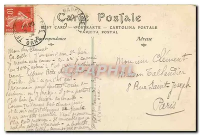 Bagnoles-de-l'Orne — O Estabelecimento Termal, vista tirada do Roc-au-Chien — E. Roussel, editor - Argentan — Verso