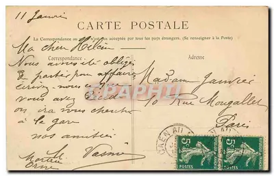Bilhete postal antigo Sees Orne Grande Seminário Porta de entrada — Verso