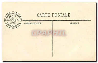 LYON — Exposition Internationale 1914. Vue sur le Grand Hall — Édition Officielle — Verso