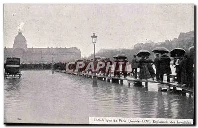 Inundações de Paris (Janeiro 1910). Esplanada dos Invalidos