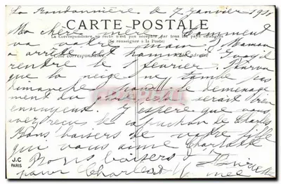 Paryż — Cour du Carronse — Wydawca nieznany, numer serii nieodczytalny — Rewers
