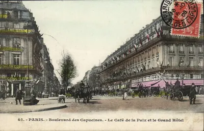 Paris - Boulevard des Capucines - O Café de la Paix e o Grand Hôtel
