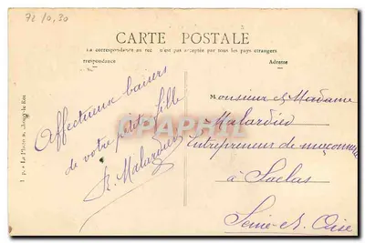 Stampes — Hotel de Ville — Wydawca nieodczytelny — Rewers