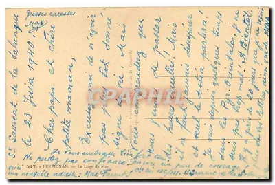 La Loge de Mer — Perpignan — wydawca ARGRA, numer seryjny 517 — Rewers