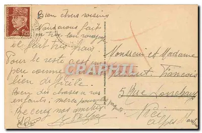 Col des Aravis i łańcuch Alp Masywu Śnieżnego — LL 24 — Wydawca: Arts Photographiques - Grasse — Rewers