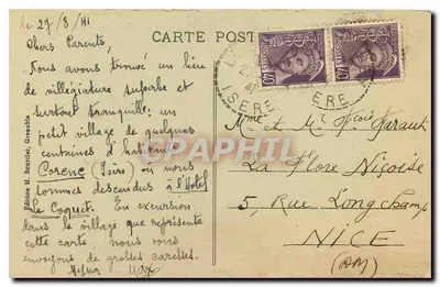 Le Sappey (alt. 1009) — Vicino a Grenoble — In lontananza, la Pinéa — Edizione M. Boizard, Grenoble — Verso