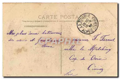 Uma Pensée — flor de pensão com paisagem — Soc. Rep. Phot. Toulouse, n°23 — Verso