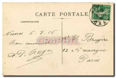 Nîmes - Porta Augusty — Stara pocztówka n°16, wydawca nieodczytelny — Rewers