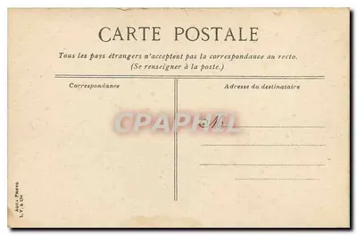 Nîmes, Porta Augusty — widok ruin z budynkiem religijnym na tle — wydawca L.Y. & Cie, nr 12 — Rewers