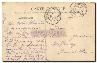 Zamek Abondant (strona wschodnia) — widok zamku i jego ogrodów — Wydawca: F. Foppech, Aube, Francja — Rewers