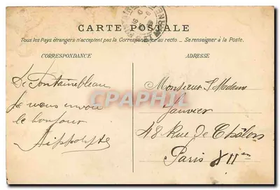 Palácio de Fontainebleau — O Lago das Carpas e Estátua de Ulisses — Editor não identificado, n° 52 — Verso