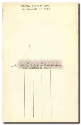 Meaux (Seine-et-Marne) — Os Muros do Século XV — R. Gaillois, Rue de Malmaison — Verso