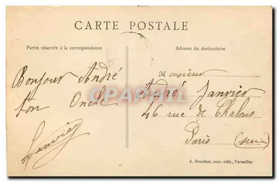 Versailles — Petites Ecuries — do 1º Regimento do Génie — Verso