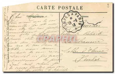 Stara pocztówka Viry Chatillon Widok na rzekę Orge — Rewers