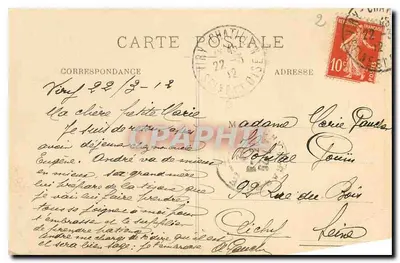 Skaliste tereny i wodospady przy kaplicy — Viry-Châtillon (S.-et-O.) — Wydawca: Petit, Paryż (Serie C.1) — Rewers