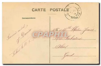 St-ÉTIENNE - Place Marengo — widok fontanny i budynku centralnego — wydawca nie widoczny — Rewers