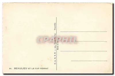 Beaulieu e il Capo Ferrat — vista panoramica — André, n°91 — Verso