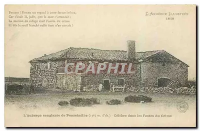A Auberge sanglante de Peyrebeille (1365 m. de alt.) — Célèbre nos Faits du Crime — L'Ardèche Illustrée 1619