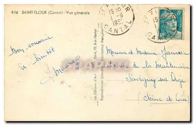 Saint-Flour (Cantal) — Vista geral — Les Éditions d'Art — Verso