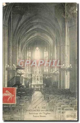 Intérieur de l'Église Notre-Dame — Boulogne-sur-Seine — éditeur F. A. 132