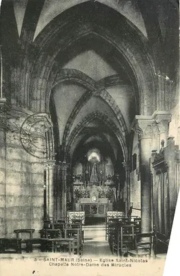 Saint-Maur (Seine) — Igreja de São Nicolau, Capela Nossa Senhora dos Milagres — G. Bouchetal, editor, 72, boulevard de l'Hôpital, Paris.