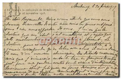 Cathédrale de Strasbourg — scène intérieure avec foule — Maison d'édition d'art alsacienne, Strasbourg — Verso