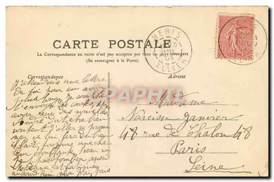 NÉRIS-LES-BAINS, o Parque do Casino — Allier — n° 146 — Verso