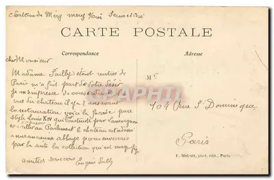 MÉRY — O Castelo — E. Maleuit, fot. edit., Paris — Verso