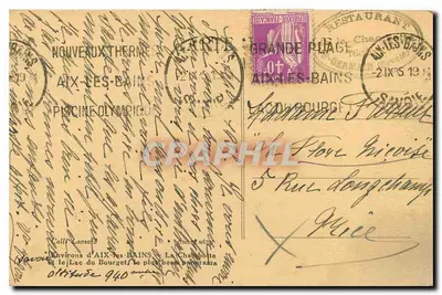 Jezioro Bourget — Widok panoramiczny — Restauracja Aix-les-Bains — Rewers