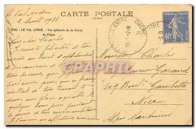 Le Val André — Ogólny widok Punktu Piégut — Wydawnictwo S. Hébrard, Saint-Briac — Rewers
