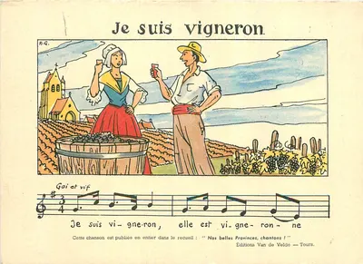 Sou vinhateiro — canção — Éditions Van de Velde — Tours