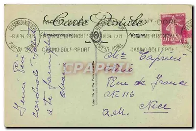Le Mont-Dore — Hotel de Paris — LL — Verso