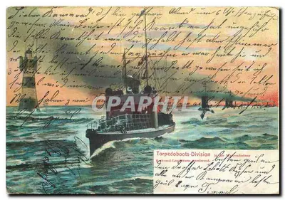 Divisão de torpedos no mar — Divisão de torpilhas no mar — editor desconhecido, número de série não visível