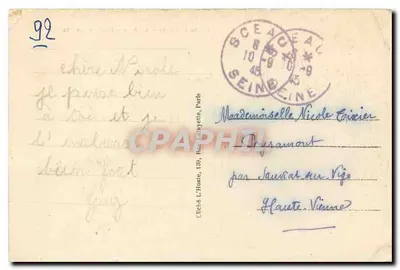 Sceaux (Senha) — O Parque — Pavilhão da Aurora — Verso