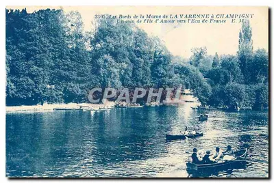 As margens do rio Marne de LA VARENNE a CHAMPIGNY — Um canto da Ilha do Amor em direção ao Escudo da França — E.M. — n° 3305
