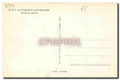 Bilhete postal antigo La Varenne Saint Hilaire Bords de Marne — Verso