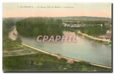 Le Perreux — A Marne, a Ilha do Moulin, à vista de pássaro.