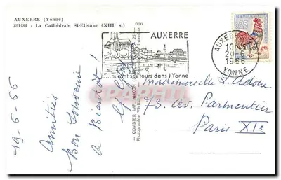 AUXERRE (Yonne) — A Catedral Saint-Étienne (século XIII) — Combière Imp. Maconi — Verso