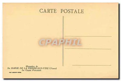 Cripta Principal — Mosteiro de La Pierre-qui-Vire (Yonne) — Editor: P. Cotter-Waçor — Verso