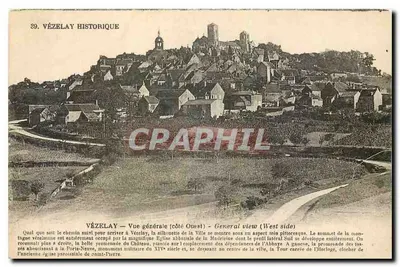 Vézelay Histórico — Vista geral (lado Oeste) — Librairie Papier-Avalon