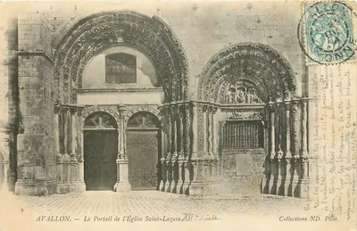 Avallon — O Portal da Igreja de São Lazaro — Século XIII — Coleções ND. Fot.