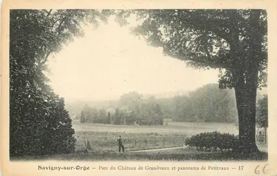 Savigny-sur-Orge — Parque do Castelo de Grandvaux e panorama de Petitvaux — Edição da Orge, A. Thévenez, Savigny — Reprod. Interd. — 17