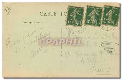Montlhéry — Wieża — Stary budynek zamku Montlhéry — wydawca nie widoczny — Rewers