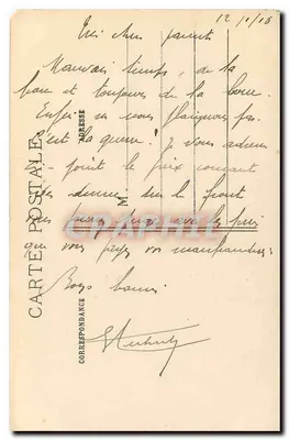 Reims — Katedra przed bombardowaniem — J. Courcier, 8 rue Simon-le-Franc, Paryż, nr 178 — Rewers